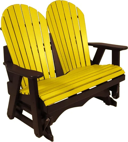 Vista 31 de Silla mecedora Aruba Adirondack de 2 pies, fabricada en Amish, madera de polietileno para exteriores, accesorios de acero inoxidable, fabricada