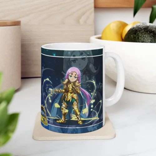 Vista 3 de Aries, Los Caballeros del Zodiaco, Taza de Cerámica 11Oz