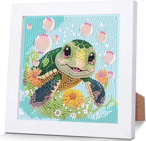 Vista 14 de xackcme Kits de pintura de diamantes de mariposa para niños con marco, arte de diamantes de mariposas para niños de 4 a 8 a 12 años, kit de pintura