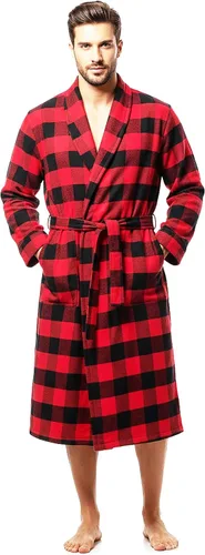 Vista 16 de NORTY Bata de baño suave de algodón cepillado para hombre, bata con cuello de chal, perfecta para baño, spa, dormitorio y más