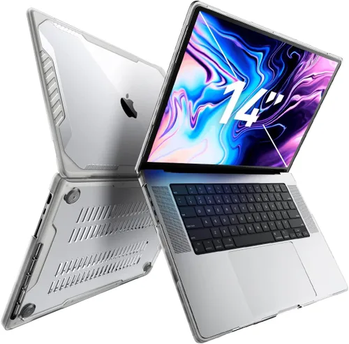 Vista 10 de SUPCASE Funda para MacBook Pro de 14 pulgadas 2021-2026, antiarañazos Negro