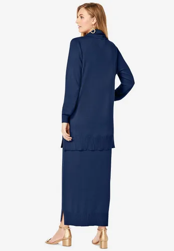 Vista 3 de Jessica London Vestido tipo suéter de 2 piezas de talla grande para mujer