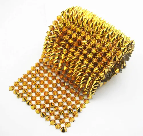 Vista 13 de 1 yarda para coser en punta, cono plano, punk, moldura de malla