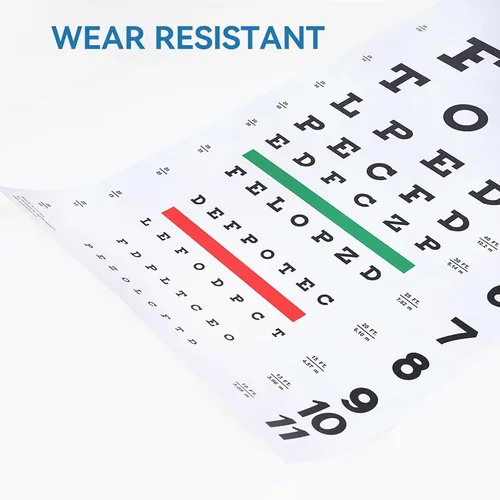 Vista 3 de Snellen - Tabla de ojos con adhesivo de fijación de 11 x 22 pulgadas, gráficos oculares para exámenes oculares, ideal para el consultorio