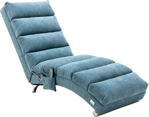 Vista 13 de Chaise Lounge de lino para interiores con función de masaje eléctrico, moderna silla reclinable para oficina, sala de estar o dormitorio