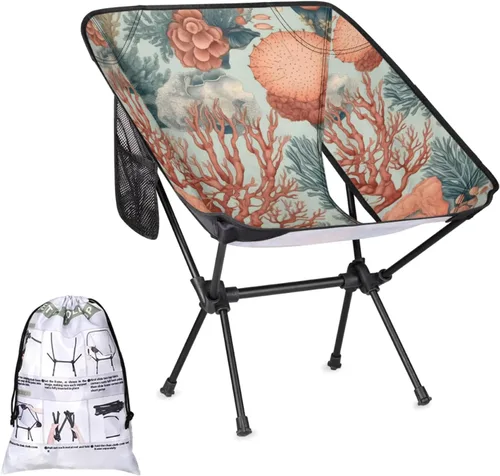 Vista 8 de Honeybaby Silla plegable de camping con mariposa, sillas de camping, ligeras, portátiles, sillas plegables para exteriores, para camping, viajes