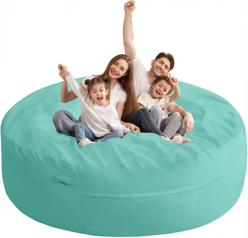 Vista 44 de HABUTWAY Silla de Puf de 2 Pies, Puf de 2' de Sillones Pequeños con Relleno, Silla de Puf en Forma de Lágrima de Terciopelo Ultra Suave con Funda