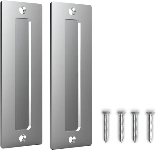 Vista 7 de Orgerphy Juego de 2 tiradores negros de 7 pulgadas para puerta de granero, mango invisible simple y resistente para puertas, garajes, cobertizos