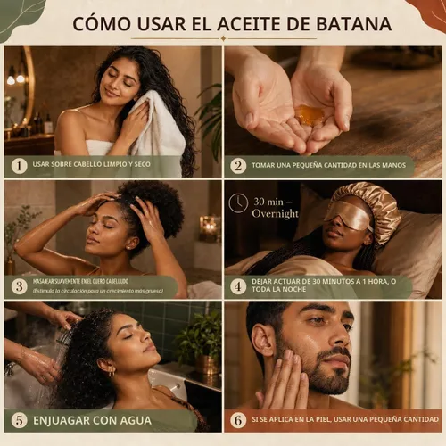 Vista 3 de Aceite de batana - El aceite milagroso hondureño para el crecimiento del cabello y el cuidado de la piel - 100% puro - 16 oz (454G)