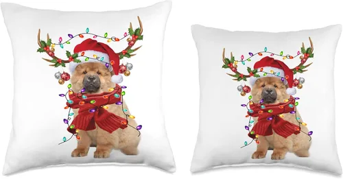Vista 3 de Chow Chow Dog Christmas Light Gifts Co Santa Chow Dog Reindeer Christmas Lights - Almohada de 16 x 16 pulgadas, multicolor