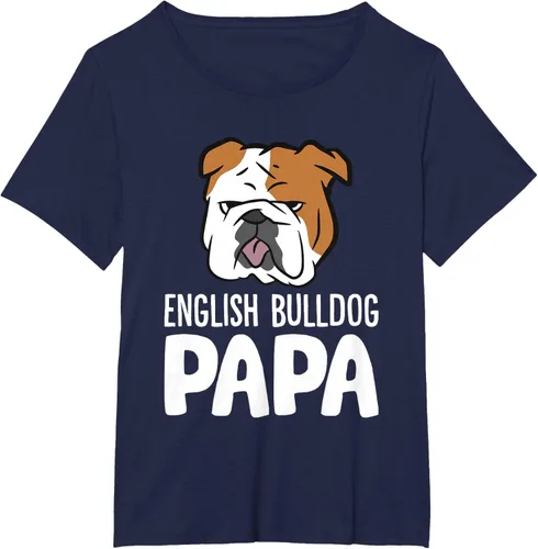 Vista 23 de Camiseta divertida de Bulldog Inglés para papá dueño de perro, Negro
