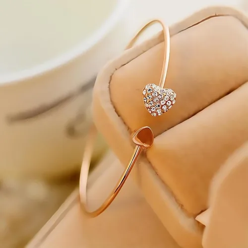 Vista 6 de ASHMITA Brazalete de oro rosa para mujer, pulsera de perlas de concha ajustable