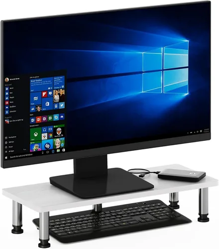 Vista 7 de Furinno Turn-N-Tube Soporte elevador para monitor, americano, tubos de acero inoxidable