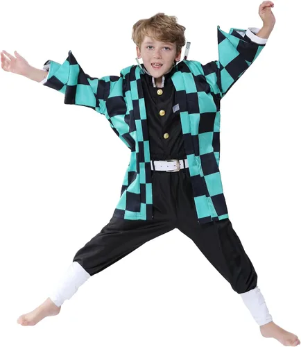 Vista 2 de Deaboat - Disfraz de cosplay para niños y niñas, disfraz de Halloween, traje de kimono de anime