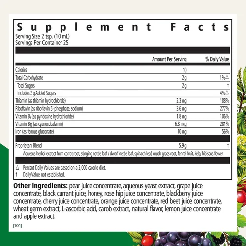 Vista 2 de Floradix Hierro y hierbas - Suplemento líquido a base de hierbas para apoyo energético - Suplemento de hierro con vitamina C y complejo de vitamina