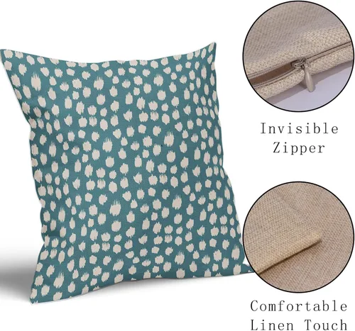 Vista 4 de Sweetshow Juego de 2 fundas de almohada de 16 x 16 pulgadas, diseño bohemio, con diseño de lunares, moderno y moderno, para exteriores, decorativas