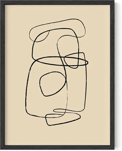 Vista 14 de HAUS AND HUES Impresiones artísticas abstractas en blanco y negro para decoración de pared moderna de mediados de siglo, arte abstracto en blanco
