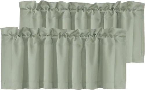 Vista 42 de H.VERSAILTEX - Cenefa térmica para ventana con dobladillo para barra, para oscurecer las habitaciones; ideales para la cocina, 52” x 18” Gris paloma