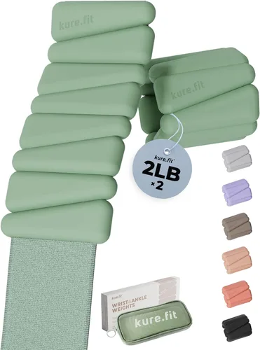 Vista 13 de Peso para Pilates Pesas ajustables para muñeca y tobillo para mujeres Brazaletes con peso 1 libra/ 2 libras cada una (Juego de 2) Juego de 2