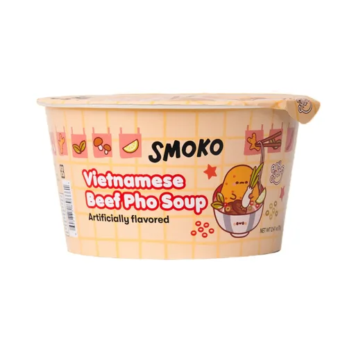 Vista 6 de Smoko Tayto - Fideos instantáneos de carne picante, taza de 2.22 onzas, ramen audaz y sabroso, aperitivo coleccionable de personajes lindos