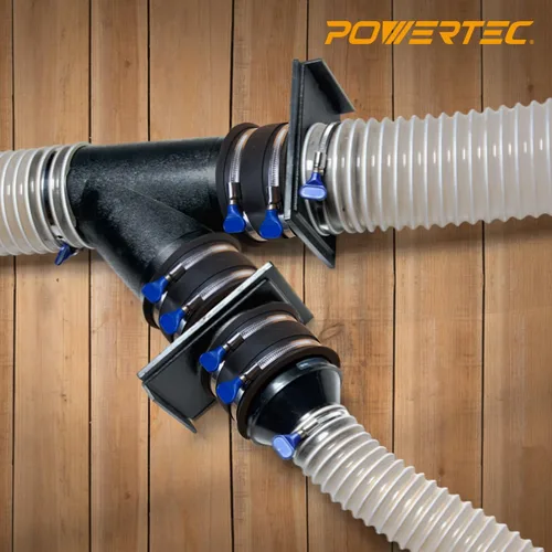 Vista 7 de POWERTEC Reductor de 4 a 2-1/2 pulgadas y manguito flexible con abrazaderas de manguera de llave de acero inoxidable, accesorio de recolección