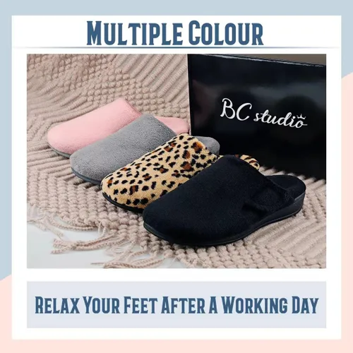Vista 6 de BCSTUDIO Pantuflas ortopédicas relajantes para mujer con soporte de arco