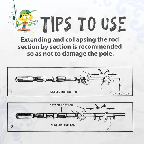 Vista 7 de WIDDEN Kids Fishing Pole, Portable Telescopic Kids Fishing Poles for Boys and Girls, Fishing Rod and Reel Combo Kit with Tackle Box, and Fishing