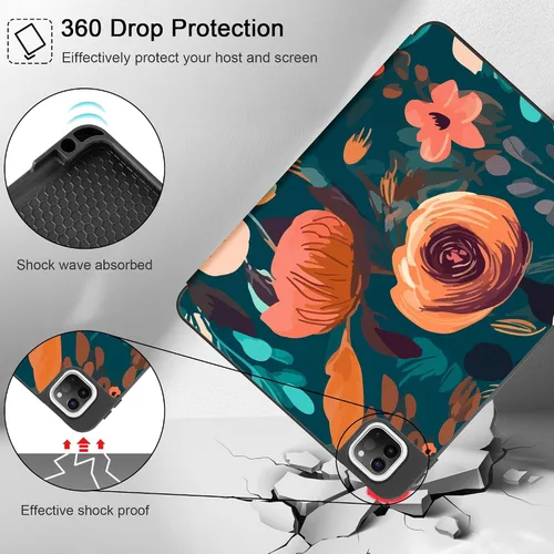Vista 7 de May Chen Funda para iPad Pro de 11 pulgadas (4ª, 3ª, 2ª y 1ª generación) 2022 2021 2020 2018, soporte triple + soporte para lápiz + encendido