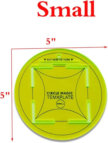 Vista 4 de Juego de plantillas de acolchado Circle Magic (5 y 10 pulgadas) con 1 pie de regla de acolchado de 1/4 pulgadas