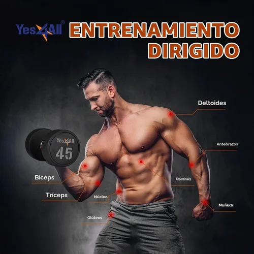 Vista 4 de Yes4All Mancuerna de uretano con mango moleteado antideslizante de 5 a 50 libras para construcción muscular, se vende individualmente A. 5 libras