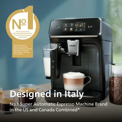 Vista 16 de Philips Máquina de café espresso totalmente automática serie 2300 con sistema de leche LatteGo y molinillo integrado, 4 preajustes de café y agua