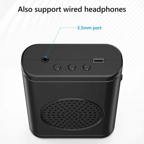 Vista 8 de Amplificador de voz inalámbrico con micrófono Lavalier inalámbrico, altavoz Bluetooth, sistema PA, soporte USB/TF/SD, micrófono omnidireccional