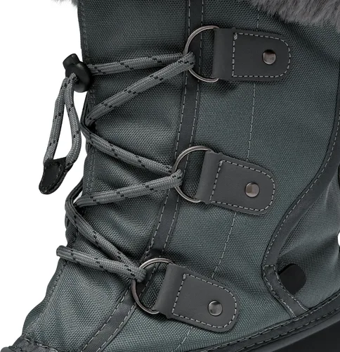 Vista 6 de DREAM PAIRS Botas de nieve de invierno para mujer, con cordones, impermeables, aisladas, botas de pato a media pantorrilla con forro de piel