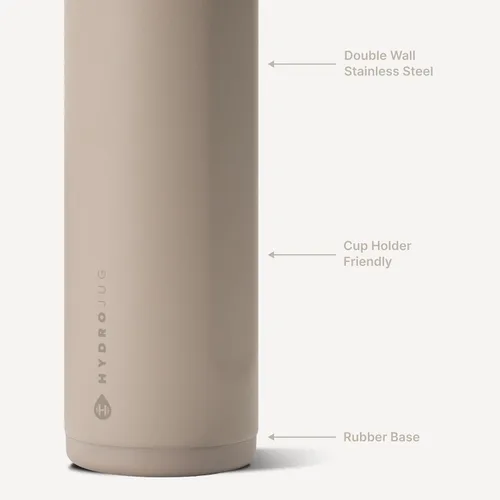 Vista 3 de HydroJug Ease2o - Botella de agua aislada de 24 onzas, tapa con popote y Duna