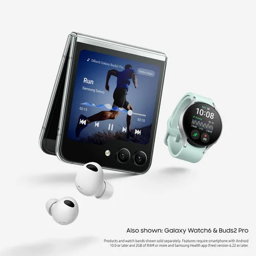 Vista 12 de SAMSUNG Galaxy Z Flip5 AI, teléfono celular de 256GB, desbloqueado, teléfono inteligente Android, diseño compacto plegable, control con una mano