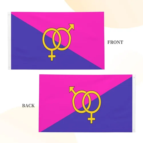 Vista 5 de Bandera de orgullo heterosexual heterosexual de 3 x 5 pies, decoración de doble cara para exteriores