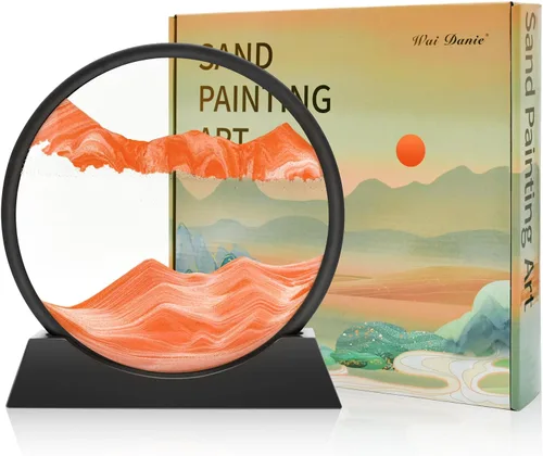 Vista 24 de Wai Danie Imagen artística de arena en movimiento 3D, reloj de arena de mar profundo, paisaje de arena líquida, marco de arena que fluye relajante