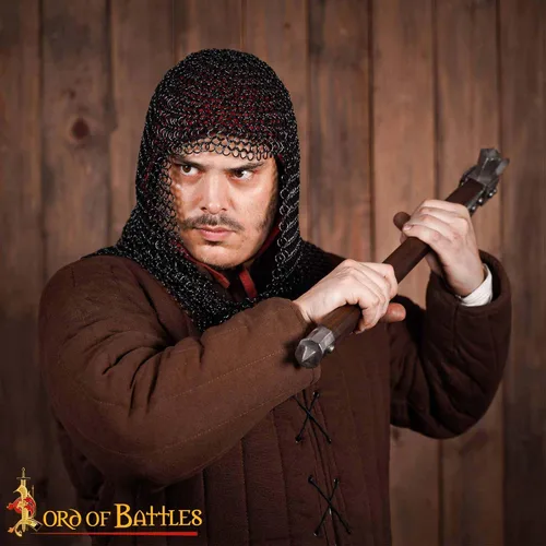 Vista 2 de Pack de Chainmail Coif y Algodón Acolchado Arming Cap Protector Under Armor Chainmail Coif Ideal para LARP, Renfair