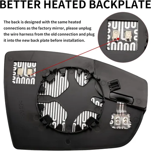 Vista 4 de Espejo lateral del conductor de repuesto para Ford C-Max Hybrid 2013-2018, C-Max Energi 2013-2017, Escape 2013-2016, espejo retrovisor lateral