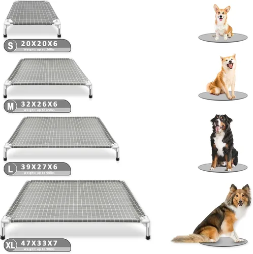 Vista 6 de Cama elevada para mascotas, cama para perros pequeños, cama elevada para perros pequeños para uso en interiores y exteriores para mascotas pequeñas