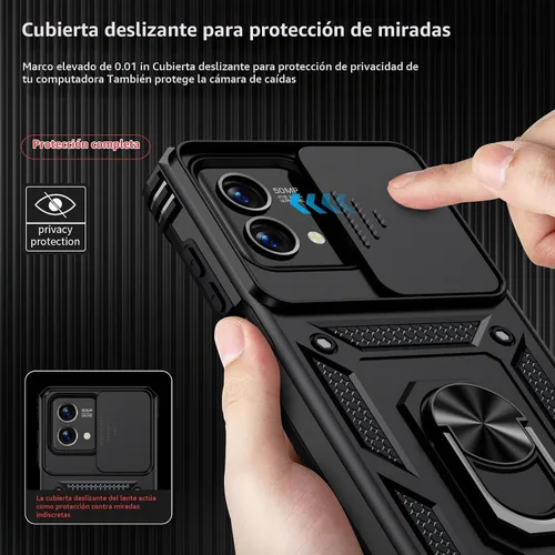 Vista 4 de Funda para Moto G Stylus 5G 2023, (No para la versión 4G), Cubierta para Lente de Cámara, Protector de Pantalla HD, Protección contra Caídas de Negro