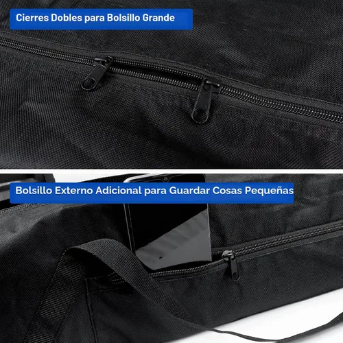 Vista 6 de Funda de transporte para trípode, bolsa de trípode Oxford 600D de 30 pulgadas con correas para el hombro y asas duales, cremalleras completas