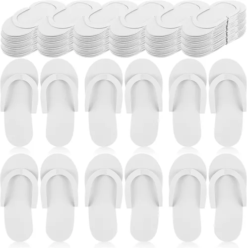 Vista 8 de Geyoga 48 pares de pantuflas desechables de pedicura de espuma, desechables, para spa, pedicura, para mujeres, salón de manicura, spa (coloridas)