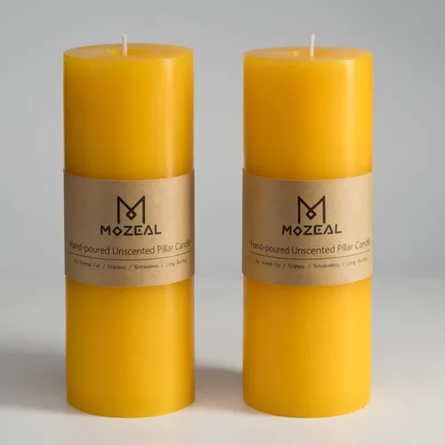 Vista 146 de MOZEAL Juego de 3 velas sin perfume vertidas a mano de 3 x 6 pulgadas, velas tipo pilar sin goteo, combustión de larga duración, aproximadamente 120
