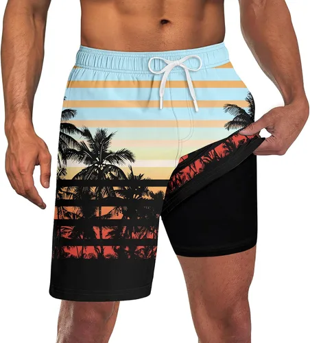 Vista 31 de UNICOMIDEA Bañador para hombre con forro de compresión de 9 pulgadas de largo