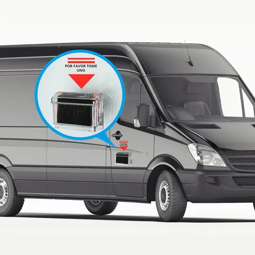 Vista 7 de Crtiin Tarjetero acrílico transparente impermeable para tarjetas de visita para exteriores, soporte de pared para automóvil con calcomanía Take One