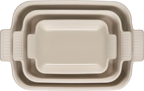 Vista 3 de Le Creuset Stoneware Heritage - Plato rectangular para hornear, 3 piezas Riviera