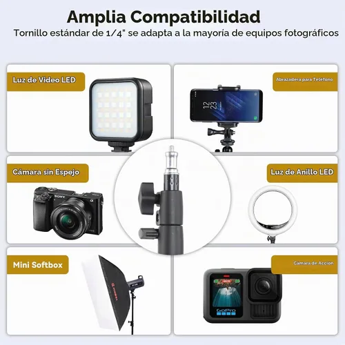 Vista 3 de UTEBIT Paquete de 2 soportes de luz para fotografía, con abrazadera