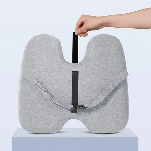 Vista 5 de Almohada de apoyo lumbar para silla de oficina, automóvil, almohada lumbar de espalda baja, cojín de espuma viscoelástica, cojín de respaldo
