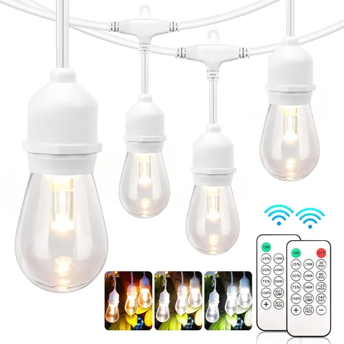 Vista 12 de Mlambert Tira de luces LED regulables para exteriores de 3 colores con Negro